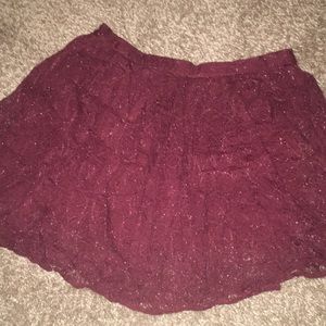 NWOT Dark red lace skirt